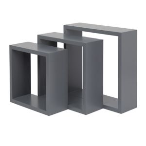 Image of Form Rigga Grey Cube Shelf (D)98mm Set of 3