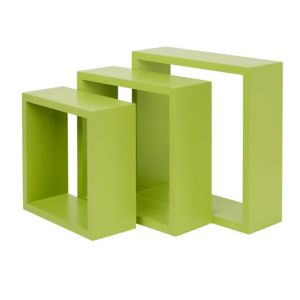 Image of Form Rigga Green Cube Shelf (D)98mm Set of 3
