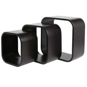 Image of Form Cusko Black Cube Shelf (D)155mm Set of 3