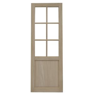 Image of 2 panel Glazed Oak veneer Internal Door (H)1980mm (W)686mm