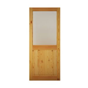 Image of B&Q 2 panel Glazed Pine veneer LH & RH External Back Door (H)1981mm (W)838mm