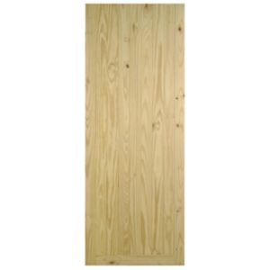 Image of Framed ledged & braced Knotty pine LH & RH External Front Door (H)1981mm (W)838mm