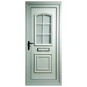Image of Georgian 2 panel Glazed White uPVC LH External Front Door set (H)2055mm (W)920mm