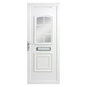 Image of Georgian 2 panel Glazed White uPVC RH External Front Door set (H)2055mm (W)920mm
