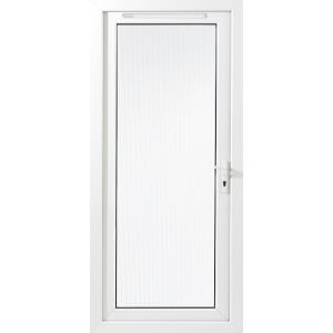 Image of Framed White PVC LH External Back Door (H)2055mm (W)920mm