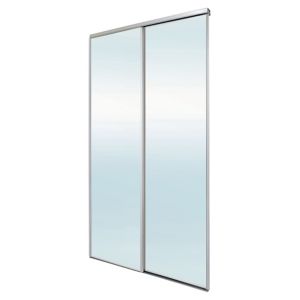 Image of Blizz Mirrored 2 door Sliding Wardrobe Door kit (H)2260mm (W)1200mm