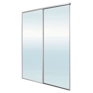 Image of Blizz Mirrored 2 door Sliding Wardrobe Door kit (H)2260mm (W)1800mm