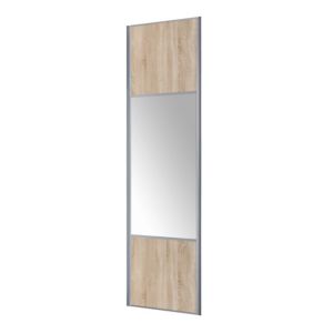 Image of Valla Natural oak effect Mirrored Sliding Wardrobe Door (H)2260mm (W)622mm