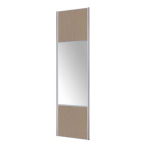 Image of Valla Grey oak effect Mirrored Sliding Wardrobe Door (H)2260mm (W)622mm
