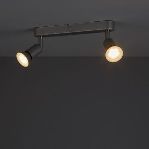 Image of Silver effect Mains-powered 2 lamp Spotlight