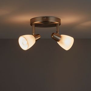 Image of Aphaea Brushed Chrome effect Mains-powered 2 lamp Spotlight