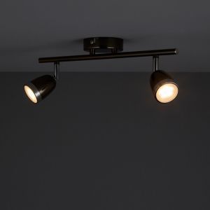 Image of Apheliotes Black Chrome effect Mains-powered 2 lamp Spotlight