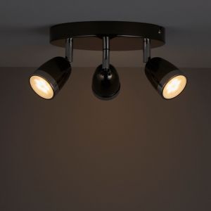 Image of Apheliotes Black Chrome effect Mains-powered 3 lamp Spotlight