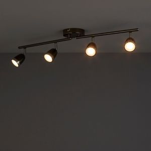 Image of Apheliotes Black Chrome effect Mains-powered 4 lamp Spotlight