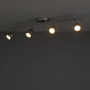 Image of Apheliotes Silver effect Mains-powered 4 lamp Spotlight
