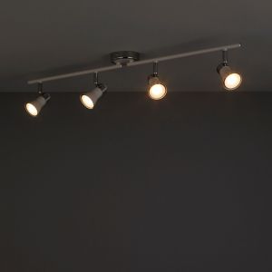 Image of Aphroditus White Mains-powered 4 lamp Spotlight
