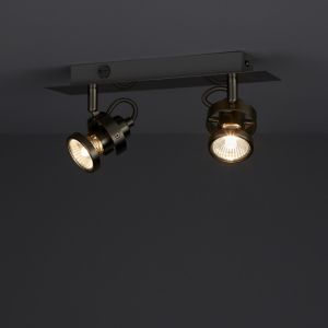 Image of Arachne Satin Nickel effect Mains-powered 2 lamp Spotlight
