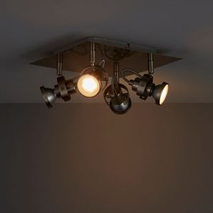 Image of Arachne Satin Nickel effect Mains-powered 4 lamp Spotlight