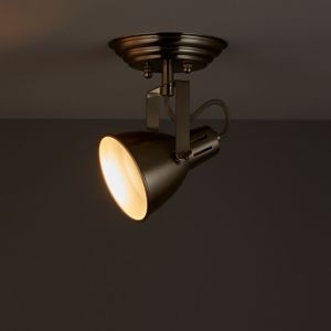 Image of Asterion Satin Chrome effect Mains-powered Spotlight