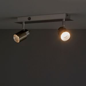 Image of Hades Satin Chrome effect Mains-powered 2 lamp Spotlight