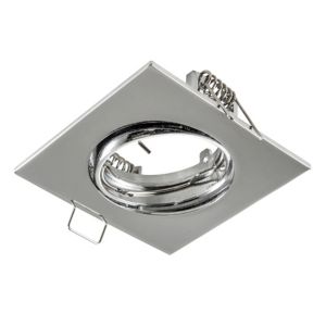 Image of Colours Silver Chrome effect Adjustable Square Downlight bezel