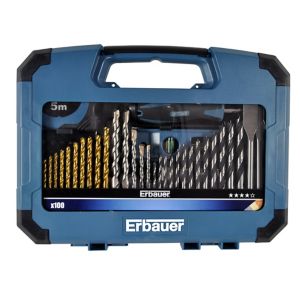 Image of Erbauer 100 piece Mixed Drill bit Set
