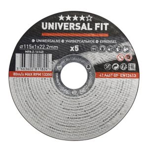 Image of Universal Metal Cutting disc (Dia)115mm Pack of 5