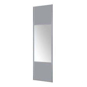 Image of Valla Light grey Mirrored Sliding Wardrobe Door (H)2260mm (W)622mm