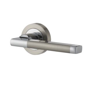 Image of Jaslo Polished Chrome effect Internal Straight Latch Rose handle Pair