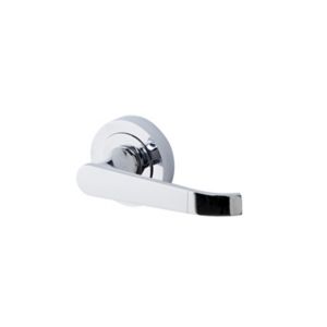 Image of Colours Arsk Polished Chrome effect Steel Straight Latch Push-on rose Door handle (L)101mm Pair