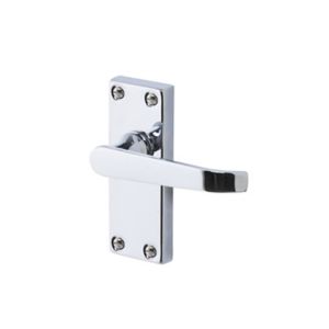 Image of Colours Arsk Polished Chrome effect Steel Straight Latch Door handle (L)101mm Pair