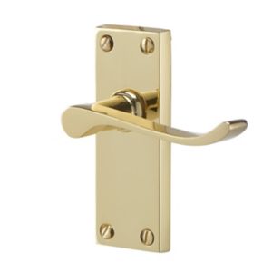 Image of Toen Polished Brass effect Internal Scroll Latch Door handle Pair
