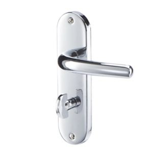 Image of Colours Soure Polished Chrome effect Aluminium Straight WC Door handle (L)125mm Pair