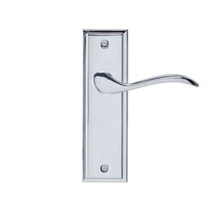 Image of Colours Sennen Polished Chrome effect Aluminium Scroll Latch Door handle (L)105mm Pack of 3