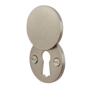 Image of Colours Seaca Satin Nickel effect Zinc alloy Keyhole cover Pack of 2