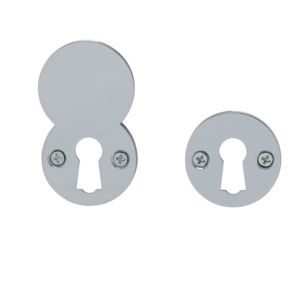 Image of Colours Seaca Polished Chrome effect Zinc alloy Keyhole cover Pack of 2