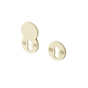 Image of Colours Seaca Polished Brass effect Zinc alloy Keyhole cover Pack of 2