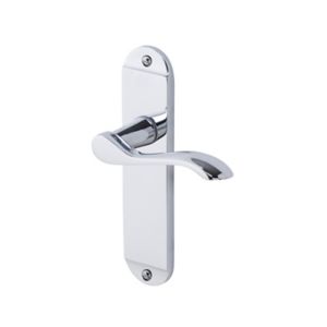 Image of Colours Lyse Polished Chrome effect Brass Scroll Latch Door handle (L)112mm Pair