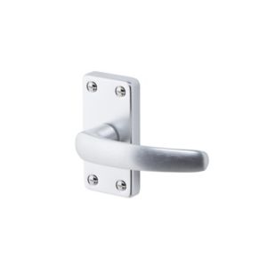 Image of Colours Abla Satin Silver effect Aluminium Straight Latch Door handle (L)110mm Pair