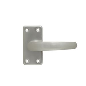 Image of Colours Abla Satin Silver effect Aluminium Straight Latch Door handle (L)109mm Pair