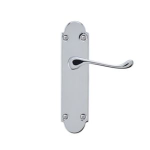 Image of Colours Beja Polished Chrome effect Steel Scroll Latch Door handle (L)96mm Pack of 3