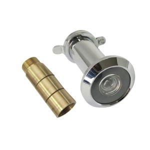Image of Smith & Locke Chrome effect Galvanised Brass 200° Door viewer (Dia)25.9mm