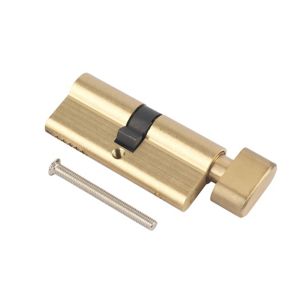 Image of Smith & Locke Brass Single Euro Thumbturn Cylinder lock (L)90mm (W)33mm