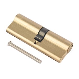 Image of Smith & Locke Brass Single Euro Cylinder lock (L)80mm (W)33mm