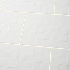 Image of Alexandrina White Gloss Ceramic Wall tile Pack of 15 (L)400mm (W)250mm