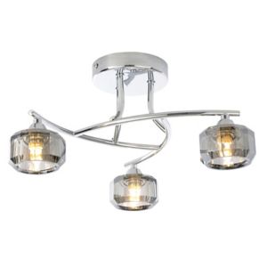 Image of Allyn Brushed Chrome effect 3 Lamp Ceiling light