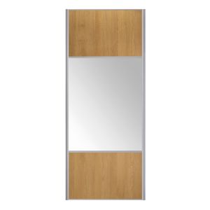Image of Valla Darwin oak effect Mirrored Sliding Wardrobe Door (H)2260mm (W)622mm
