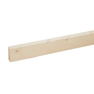 Image of Smooth Planed Square edge Whitewood spruce Stick timber (L)2.4m (W)44mm (T)18mm