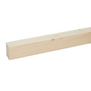 Image of Smooth Planed Square edge Whitewood spruce Stick timber (L)2.4m (W)44mm (T)34mm