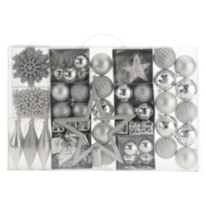 Image of Assorted Silver effect Tree decoration Pack of 100